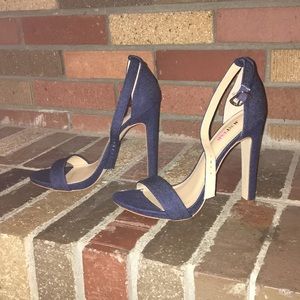 Never been worn minimalist denim heels!